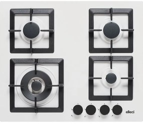 Piano cottura 4 fuochi ELLECI bianco griglie in ghisa