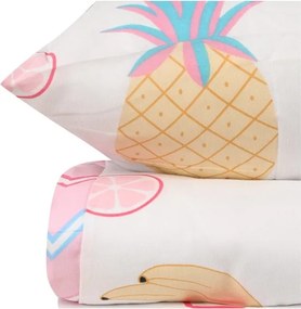 Set copripiumino e federa da bambini bianco/rosa per letto singolo 140x200 cm Kokteyl – Mijolnir