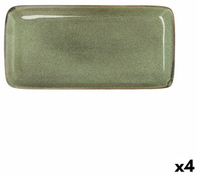 Teglia da Cucina Bidasoa Ikonic Verde Ceramica (28 x 14 cm) (Pack 4x)