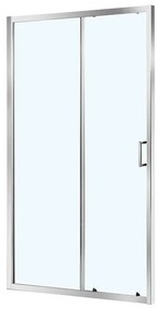 Porta doccia scorrevole Zesk L 140 x H 190cm, Sp. 6 mm in vetro vetro senza finitura / trasparente profilo cromo