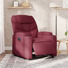 Poltrona Elettrica Reclinabile Rosso Vino İn Tessuto /