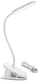 Aigostar - LED Lampada da tavolo ricaricabile dimmerabile con clip LED/2,5W/5V 1200mAh bianco