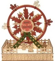 Ruota panoramica in legno 25x12x29 cm decorazione di Natale