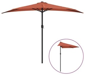 Ombrellone Palo in Alluminio Terracotta 300x155x223 cm a Metà