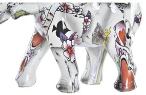 Statua Decorativa DKD Home Decor Elefante Bianco Resina Multicolore (11 x 5 x 9 cm)