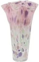 Vaso arredo 27 cm vetro sfumature rosa