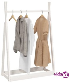 vidaXL Appendiabiti Bianco 100x45x150 cm in Legno Massello di Pino