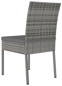 Set da Pranzo da Giardino 3 pz in Polyrattan Grigio