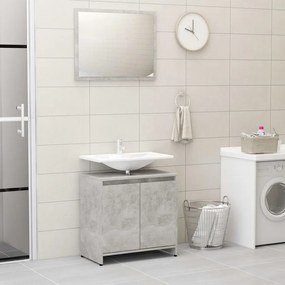 Set mobili da bagno grigio cemento in legno multistrato