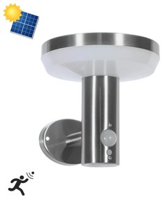 Applique da parete Solare con Sensore Movimento IP54 Acciaio Colore Bianco Naturale 4.000K