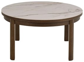 Tavolino da salotto rotondo beige/marrone scuro con piano in ceramica ø 90 cm Southampton – Actona