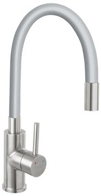 FERRO - Rubinetto per lavello con braccio flessible acciaio inossidabile/grigio