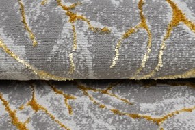Tappeto semplice e moderno in grigio con motivo oro Larghezza: 140 cm | Lunghezza: 200 cm