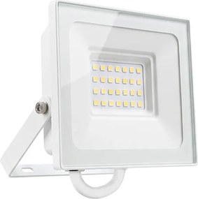 Faro LED 20W IP65 in Alluminio Bianco con OSRAM chip LED Colore Bianco Caldo 3.000K