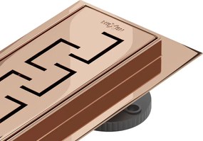 Mexen Flat 360° M15 scarico lineare rotante 60 cm, oro rosa - 1624060-40