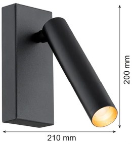 Argon 8328 - Luce Spot da parete a LED RIO LED/4,2W/230V 3000K nero