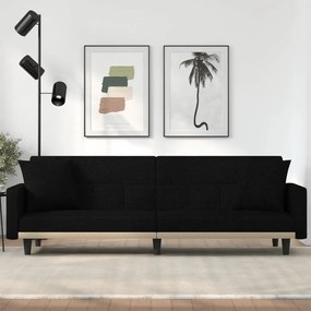 Divano Letto Con Cuscini Nero İn Tessuto /