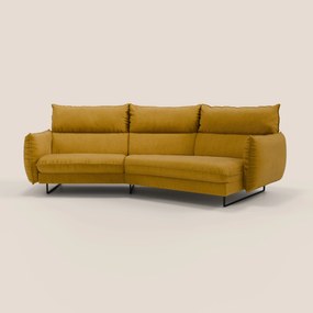 Monamour divano moderno angolare con opzione relax elettrico in microfibra smacchiabile impermeabile T11 giallo
