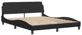 Letto con materasso nero 160x200 cm in similpelle