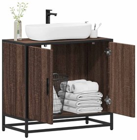 Mobile Lavabo Bagno Rovere Marrone 65x33x60cm Legno Multistrato /
