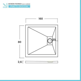 Piatto doccia 80x160 in resina grigio effetto pietra riducibile Agorà