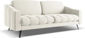 Divano bianco con rivestimento in velluto 202 cm Nalu – Makamii