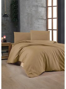 Biancheria da letto in marrone chiaro in cotone renforcé per letto matrimoniale 200x200 cm – Mijolnir