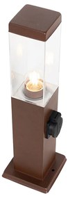 Lampada da esterno marrone ruggine 45 cm con presa IP44 - Malios
