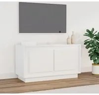 Mobile Porta TV Bianco Lucido 80x35x45 cm in Legno Multistrato 819854