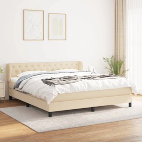 Giroletto A Molle Con Materasso Crema 160x200 Cm İn Tessuto /