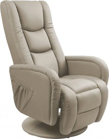 Poltrona reclinabile con funzione massaggio Pulsar cappuccino in ecopelle - H106 cm