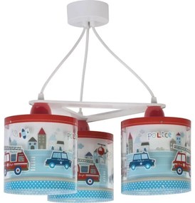 Dalber D-60614 - Lampadario per bambini POLICE 3xE27/60W/230V
