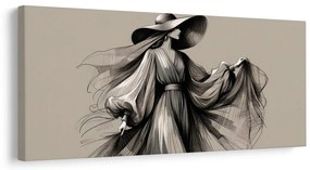 Quadro su tela – Silhouette di donna alla moda