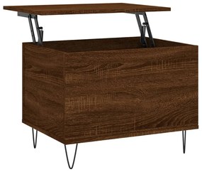Tavolino salotto rovere marrone 60x44,5x45 cm legno multistrato