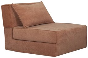 Poltrona letto singola in tessuto effetto velluto color terracotta VICTOR