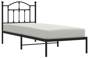 Giroletto con testiera in metallo nero 80x200 cm