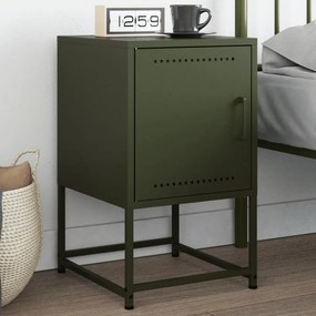 Comodino Verde Oliva 36x39x60,5 Cm İn Acciaio /