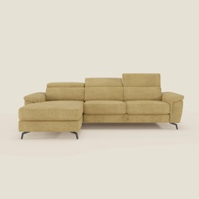 Estro Divano estraibile con chaise-longue e poggiatesta reclinabili in tessuto impermeabile T14 giallo