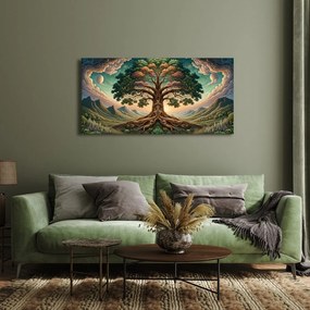 Quadro su tela – Misterioso albero della vita sotto il cielo