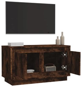 Mobile porta tv rovere fumo 80x35x45 cm in legno multistrato