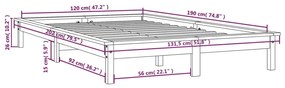 Giroletto Miele 120x190 cm Small Double Legno Massello di Pino