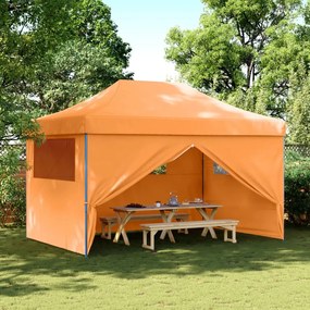 Tendone Per Feste Pieghevole Pop-up Con 4 Pareti Arancione /