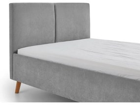 Letto matrimoniale imbottito grigio con rete inclusa 140x200 cm Piano – Meise Möbel