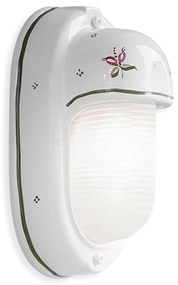 Applique Verticale Classica Brindisi Alluminio E Ceramica Bianco 1 Luce E27