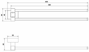 Porta asciugamani da parete a snodo in acciaio cromo linea Velvet