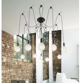 Rabalux 2224 - Lampadario CASPAR 10xE27/60W/230V nero