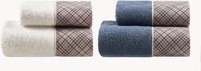 Set di 4 asciugamani in spugna di cotone Keith