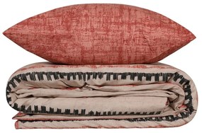 Biancheria da letto matrimoniale color rosso mattone e marrone in cotone Renforcé 240x220 cm Felix - Mijolnir