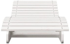 Lettini prendisole 2pz bianchi 205x60x31,5 legno massello pino