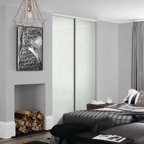 Kit anta scorrevole con binario Washington 2 ante bianco L 120 x H 270 cm